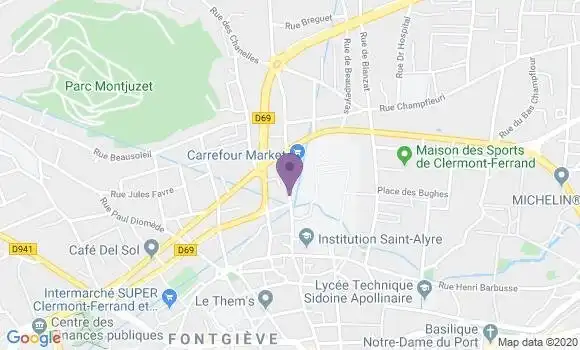 Localisation Crédit Agricole Agence de Clermont Ferrand Lavoisier
