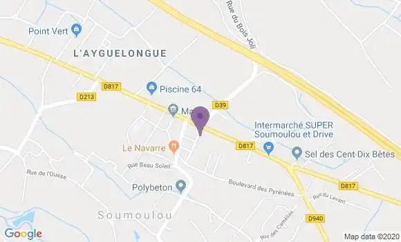 Localisation Crédit Agricole Agence de Soumoulou