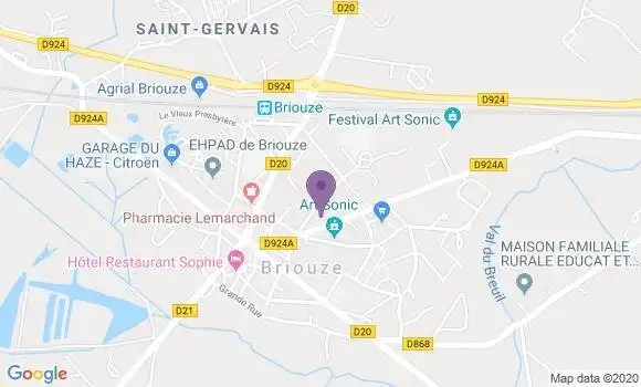 Localisation Crédit Agricole Agence de Briouze