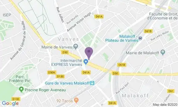 Localisation Crédit Agricole Agence de Vanves