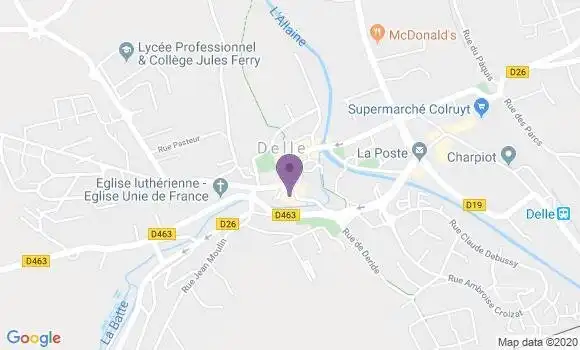 Localisation Crédit Agricole Agence de Delle