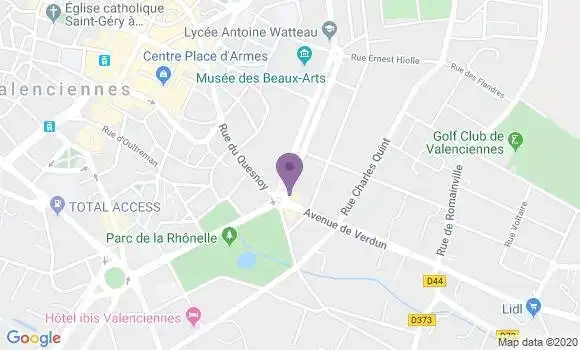 Localisation Crédit Agricole Agence de Valenciennes Cardon
