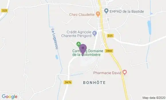 Localisation Crédit Agricole Agence de Beaumont du Perigord