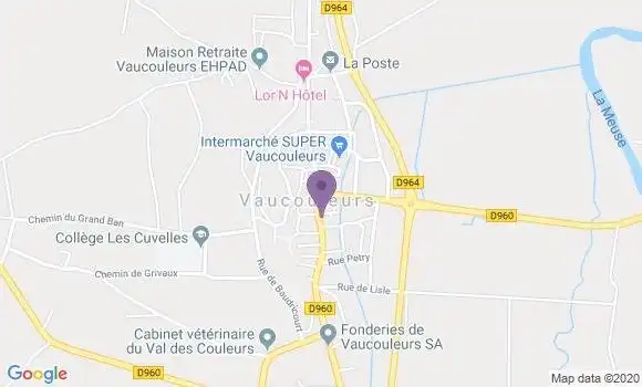 Localisation Crédit Agricole Agence de Vaucouleurs