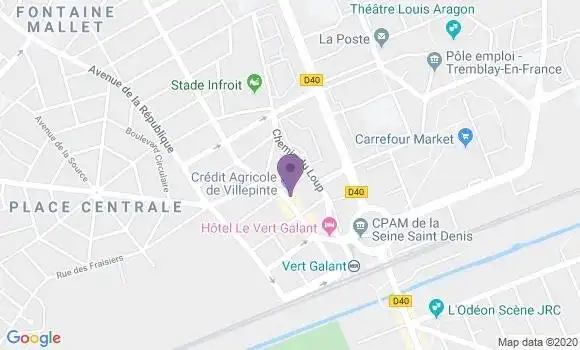 Localisation Crédit Agricole Agence de Villepinte
