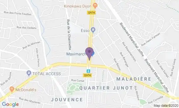 Localisation LCL Agence de Dijon Drapeau
