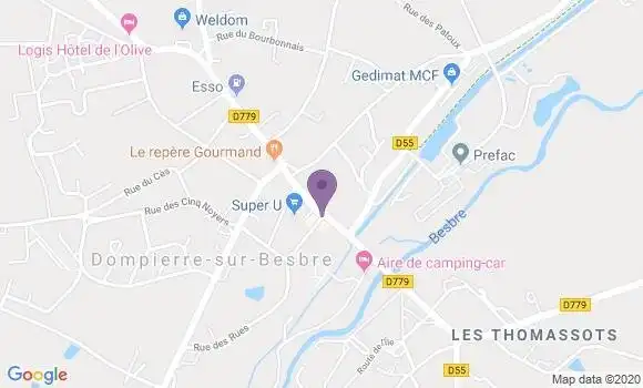 Localisation Crédit Agricole Agence de Dompierre sur Besbre