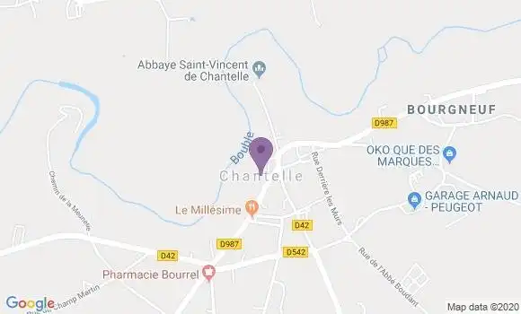 Localisation Crédit Agricole Agence de Chantelle
