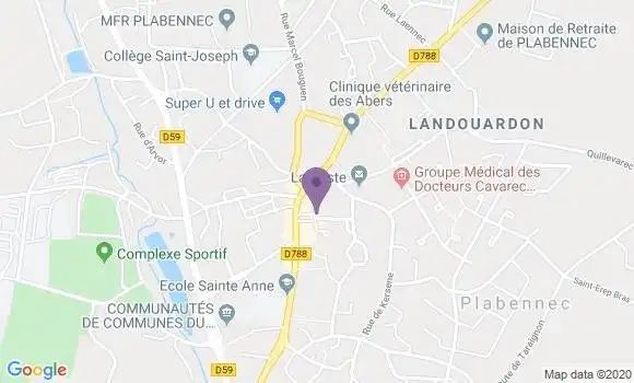 Localisation Crédit Agricole Agence de Plabennec
