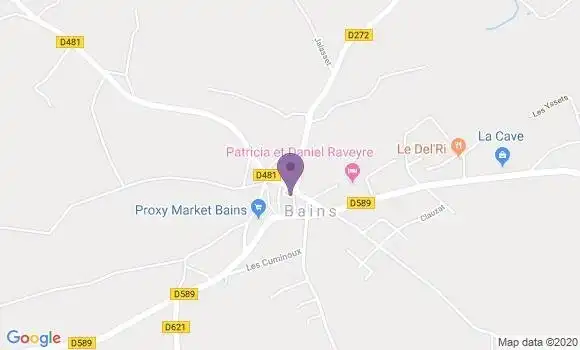 Localisation Crédit Agricole Agence de Bains