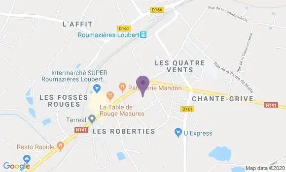 Localisation Crédit Agricole Agence de Roumazières Loubert