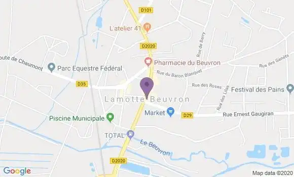 Localisation Crédit Agricole Agence de Lamotte Beuvron