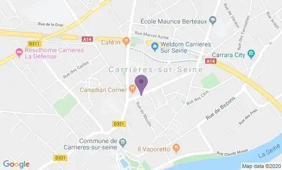 Localisation LCL Agence de Carrières sur Seine