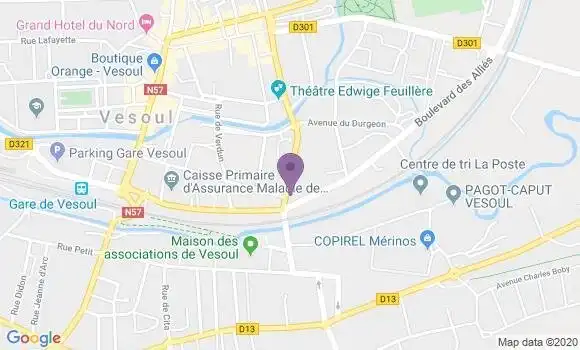 Localisation Crédit Agricole Agence de Vesoul Grosjean