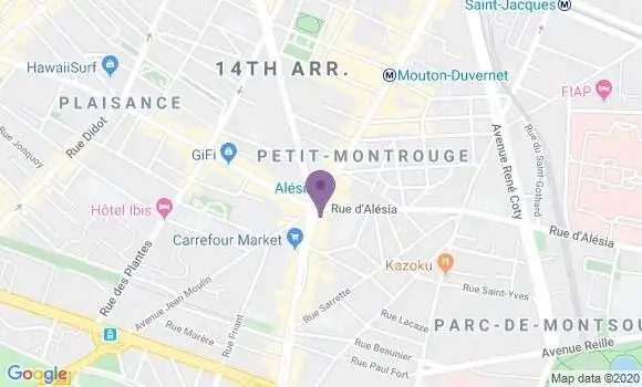Localisation Crédit Agricole Agence de Paris Général Leclerc