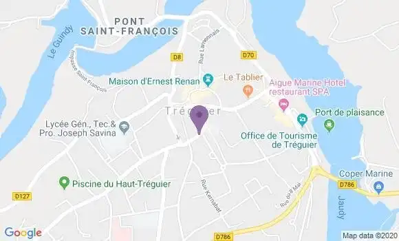 Localisation Crédit Agricole Agence de Tréguier