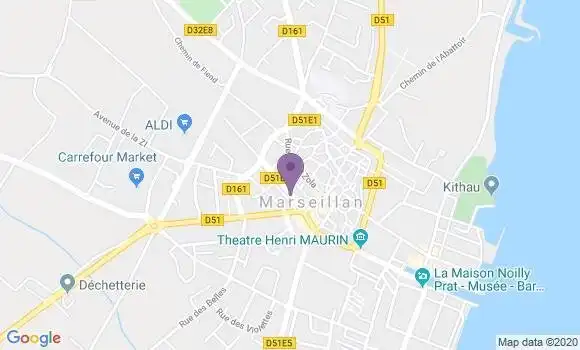Localisation Crédit Agricole Agence de Marseillan