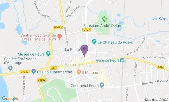 Localisation Crédit Agricole Agence de Feurs