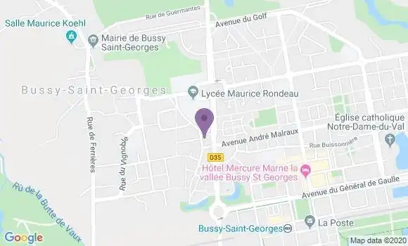 Localisation Crédit Agricole Agence de Bussy Saint Georges Lagny