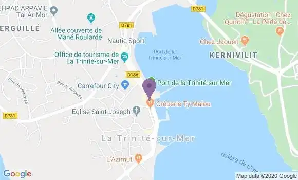 Localisation Crédit Agricole Agence de La Trinité sur Mer