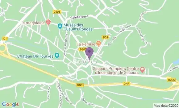 Localisation Crédit Agricole Agence de Tourves