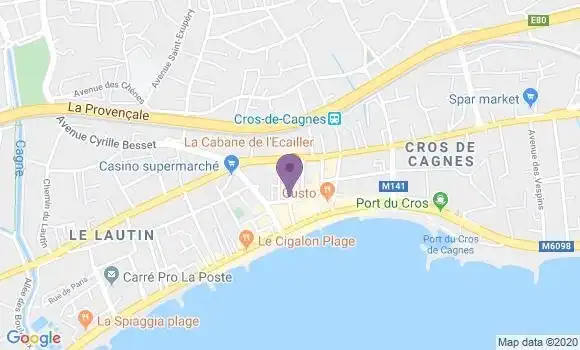 Localisation LCL Agence de Cros de Cagnes
