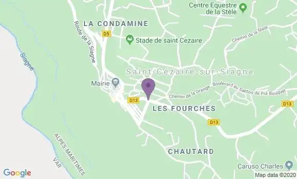 Localisation Crédit Agricole Agence de Saint Cézaire sur Siagne