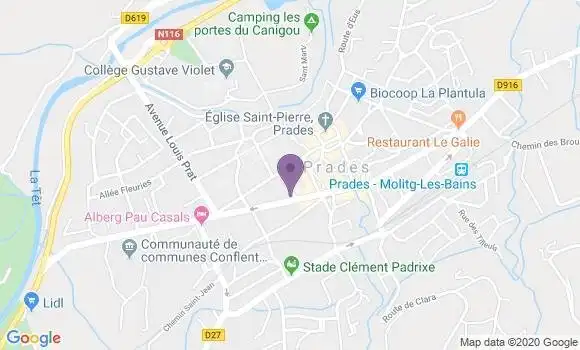 Localisation Crédit Agricole Agence de Prades