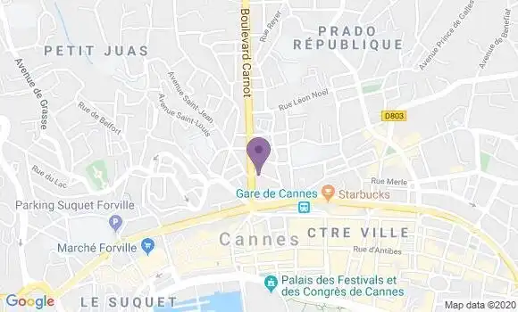 Localisation Crédit Agricole Agence de Cannes Patrimoine Conseil