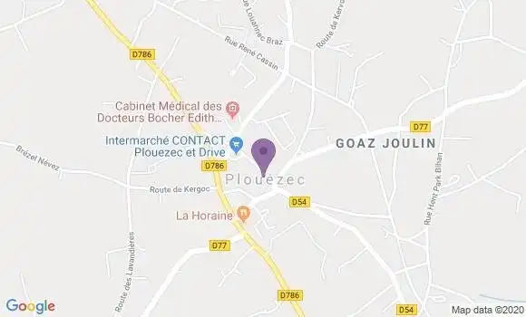 Localisation Crédit Agricole Agence de Plouezec