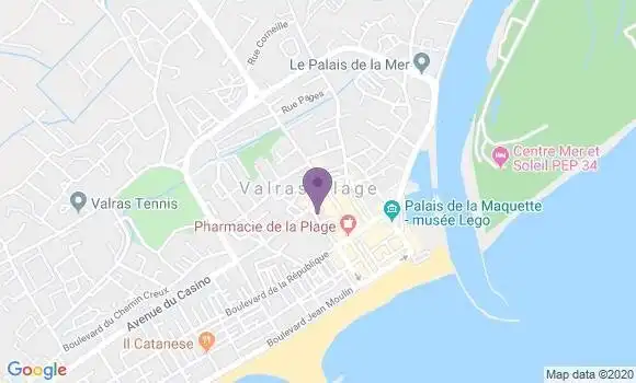 Localisation Crédit Agricole Agence de Valras Plage