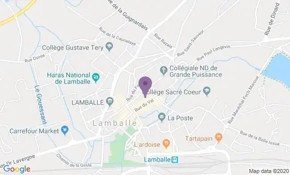 Localisation Crédit Agricole Agence de Lamballe Val