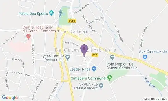 Localisation Crédit Agricole Agence de Le Cateau Cambrésis