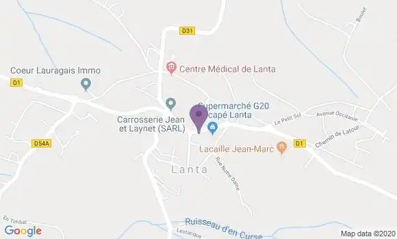 Localisation Crédit Agricole Agence de Lanta