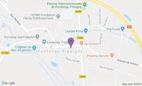 Localisation Crédit Agricole Agence de Fontenay Trésigny