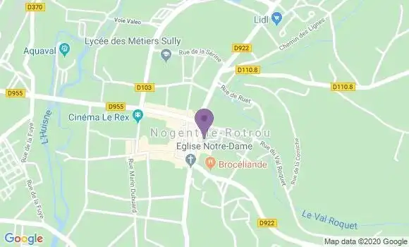 Localisation Crédit Agricole Agence de Nogent le Rotrou