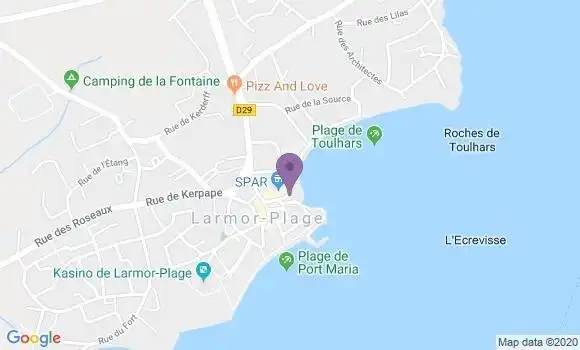 Localisation Crédit Agricole Agence de Larmor Plage