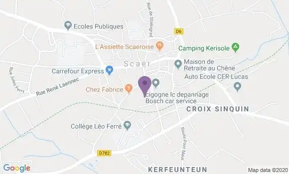 Localisation Crédit Agricole Agence de Scaër