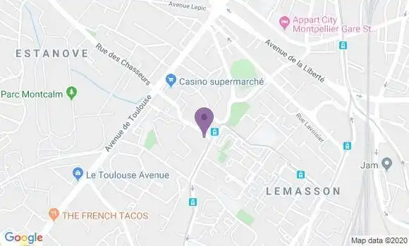 Localisation Crédit Agricole Agence de Montpellier Mas Drevon