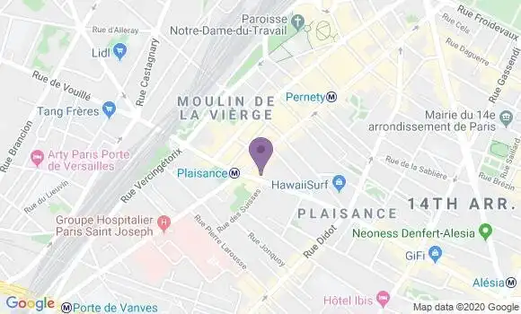Localisation Crédit Agricole Agence de Paris Alèsia Plaisance