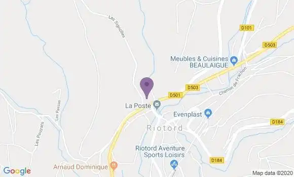 Localisation Crédit Agricole Agence de Riotord