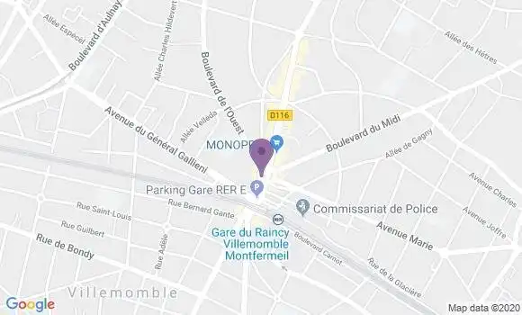 Localisation LCL Agence de Le Raincy Place Gare