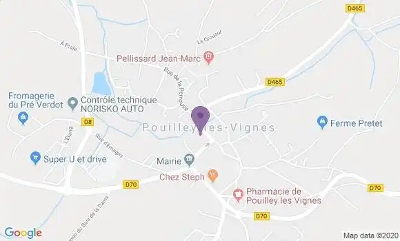 Localisation Crédit Agricole Agence de Pouilley les Vignes