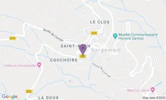 Localisation Crédit Agricole Agence de Bargemon