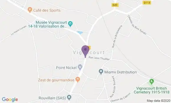 Localisation Crédit Agricole Agence de Vignacourt