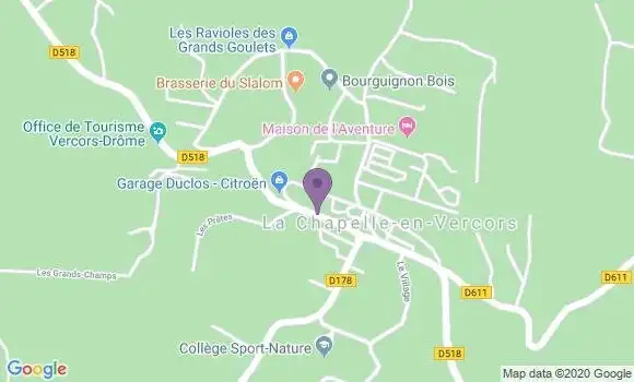 Localisation Crédit Agricole Agence de La Chapelle en Vercors