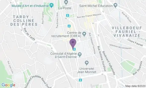 Localisation Crédit Agricole Agence de Saint Etienne Fac