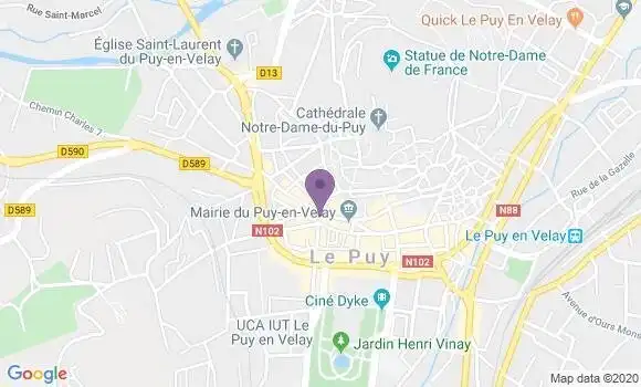 Localisation Crédit Agricole Agence de Le Puy en Velay Place du Plot