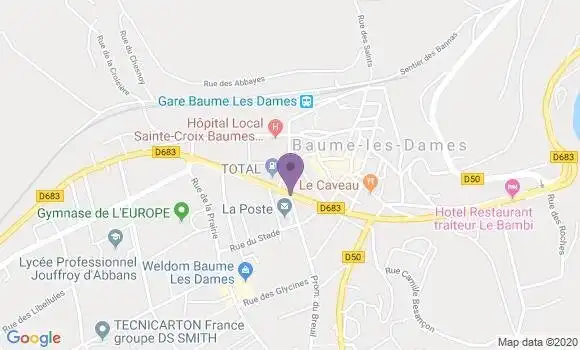 Localisation Crédit Agricole Agence de Baume les Dames