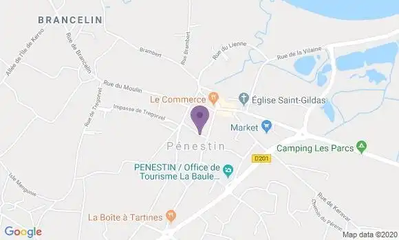 Localisation Crédit Agricole Agence de Pénestin